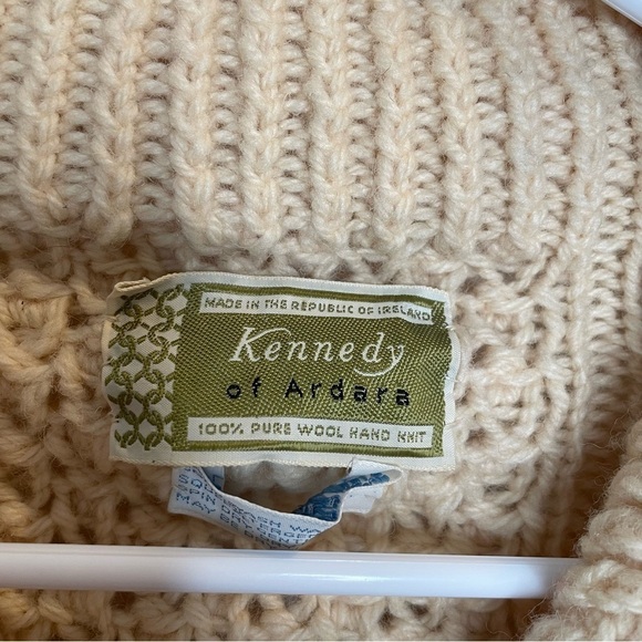 Kennedy of Ardara Irish Hand Cable Knit Pure Wool Fishermans Sweater in Cream M - Picture 13 of 16